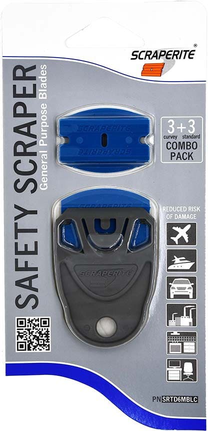 SRTD33MBL – Scraperite  Plastic blades combo pack Medium Blue with Dwarf holder