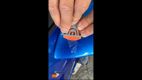 Scraperite SR Curvey On Ppf Blue Car Mirror